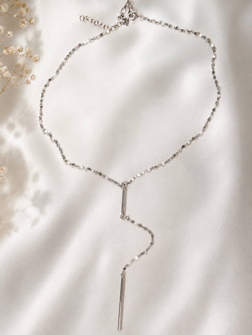 Dyadema 925 Italy Sterling Silver Lariat Y Necklace